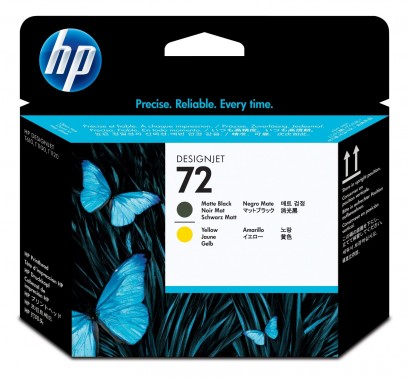 HP No. 72 Matte Black and Yellow Printhead C9384A 