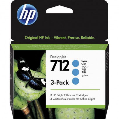 HP No. 712 Ciánkék tintapatron szett, 3x29 ml (3ED77A)